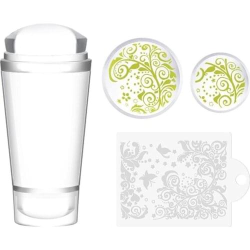 Silicone Transparent Nail Art Stamping Kit Everthing For Manicure Plate Stamp Polish Stencil Template Seal Stamper Scraper