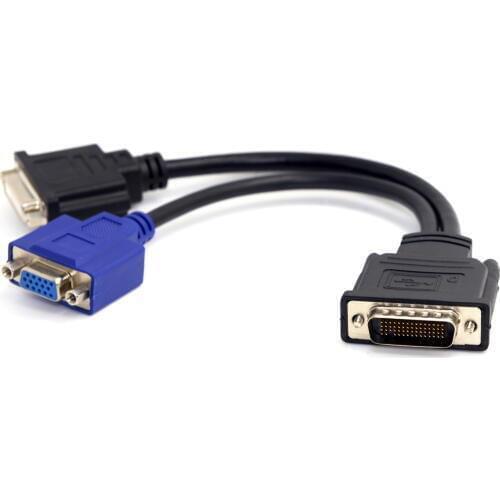 CY DMS-59 Male to DVI 24+5 Female & VGA RG 15pin Female Splitter Extension 15cm