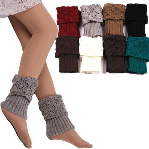 Womens Crochet Knitted Boot Socks Cuffs Toppers Ankle Winter Leg Warmers Fashion