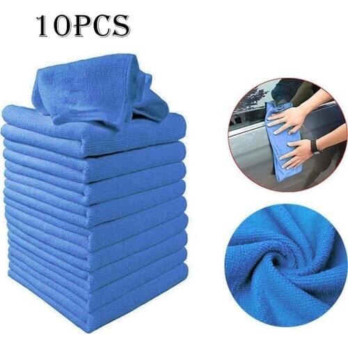 10Pcs 25x25cm Universal Microfiber Auto Car Care Wash Towel Soft Cleaning Cloth Duster Car Clean Accessories