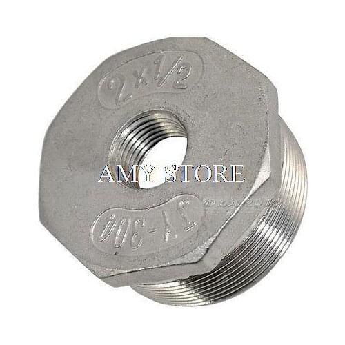 2" Male x 1/2" female BSPP Stainless Steel threaded Reducer Bushing Pipe Fitting