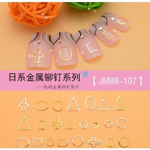 2000PCS/Lot 2016 Wholesale new nail art fashion nail art kits small cheap japanese nail art stud metel plates nail art JM88-107
