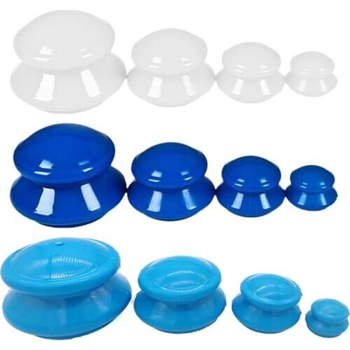 4pcs Vacuum Cupping Cup Set Family Facial Body Cupping Cup Moisture Absorber Anti Cellulite Vacuum Cupping Massager 4 Size