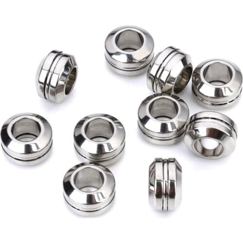 5PCS 11mmx6mm Silver Tone Stainless Steel Spacer Beads For Jewelry Making DIY Findings Fit Bracelet Necklace Accessories