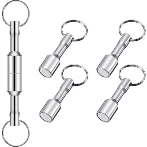 6 Pieces Metal net Keychain netic Keychain Pocket Keyring net Holder with Split Ring Jewelry Test net