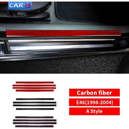 Accessories Door Sill Scuff Plate Guards Carbon Fiber Door Sills Protector Stickers For BMW E46 1998-2005 Car Styling