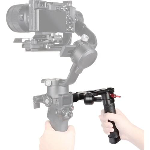Photography Aluminum Handle Sling Handgrip with Cold Shoe 1/4 3/8 Interface Replacement for DJI Ronin S 2 / Ronin SC 2 Gimble