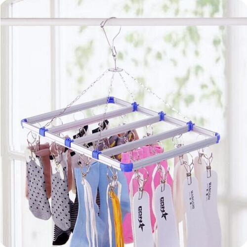 Aluminum Alloy Clips Windproof Clothing Diapers Hanger Stainless Steel Clip Socks Drying Rack