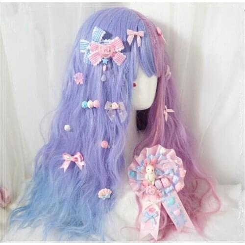 Lolita rabbit candy Bow Badge Brooch Pins Sweet Cute Ribbon Collect Handmade Piald Clothes Decor Gifts Cosplay B1362