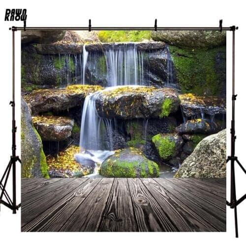 DAWNKNOW Waterfall Photography Background Mountains Streams Floor Photo Shoot Wedding Backdrops Children Photo Studio lv1577