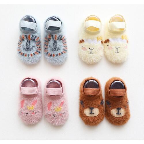 Baby Socks Anti Slip Kids Cartoon Floor Socks With Rubber Soles Infant Toddler Winter Warmer Sock Thicken Newborn Funny Sock