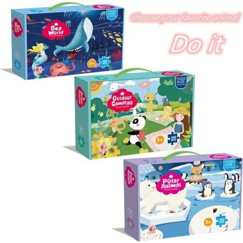 Childrens Puzzle Flat Puzzle 100 Pieces Educational Puzzle Toy 6-Year-Old 12-Year-Old Puzzle Cross-Border Hot-Selling Puzzle