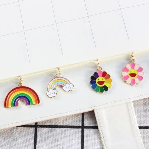 Domikee cute candy metal school student hanging bookmark for book kawaii girls book markers gift stationery supplies