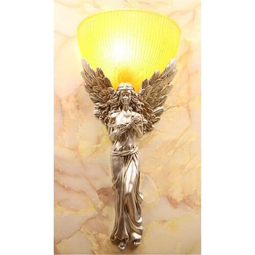 European angel wall lamp background wall corridor staircase bedroom bedside lamp