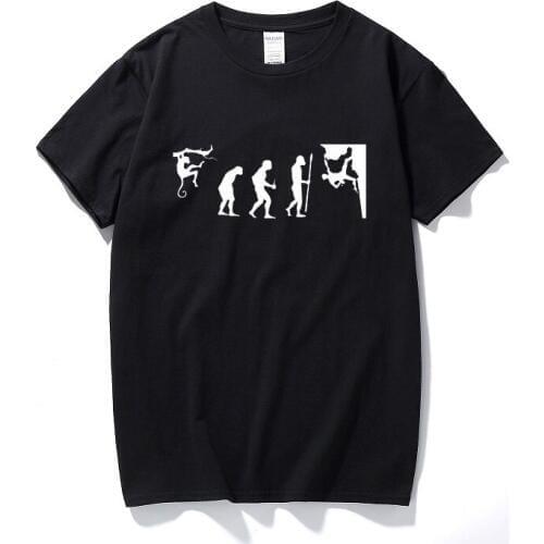 Rock Climbing Evolution T-shirt Funny T shirts Summer Fashion Tee Shirt Homme Cotton Short Sleeve Tshirt Tops Camiseta Hombre