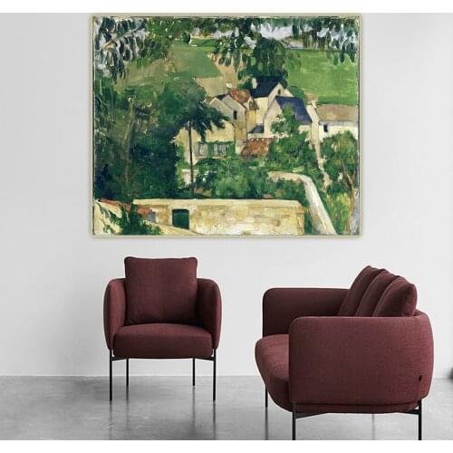 Citon Paul Cezanne《Landscape, Auvers,1873》Canvas Art Oil Painting Artwork Poster Picture Wall Background Decorations Home Decor