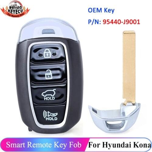 KEYECU OEM 95440-J9001 433MHz for Hyundai Kona 2019 2020 2021 Smart Keyless Remote Car Key Fob 4 Button TQ8-FOB-4F19