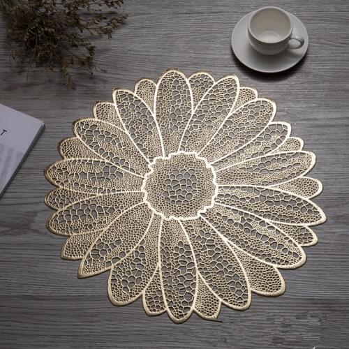 Table Mat Placemats Octagonal Hollow Waterproof Non Slip Table Mats Heat-insulated Pad Coaster Home Decoration Dinner Placemat