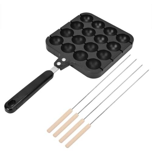Cast Aluminum Non-Stick Takoyaki Grill Pan Plate Cooking Baking Mold Tray Give Away 4pcs 30.5cm / 12in Baking Needle