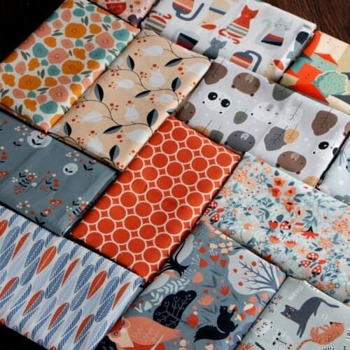 Geometry Patchwork Printed Polyester Cotton Fabric for Tissue Sewing Quilting Fabric Needlework Material DIY Handmade