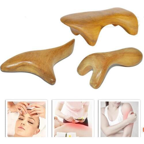 Manual ma ssager sandalwood scrapping plate Natural wooden massager massage point bar The massage health care