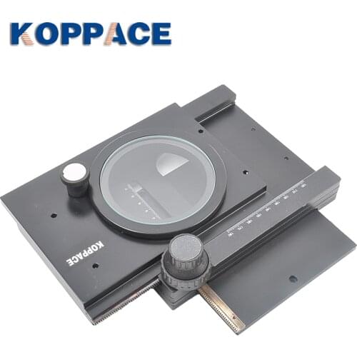 KOPPACE Microscope Stage Horizontal Moving 75mm Vertical 55mm XY Moving Stage XY Ball Guide 360 Degree Rotation Can Be Used
