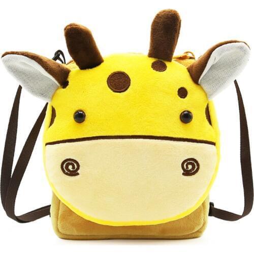 Cute Baby Messenger Bags Cartoon Giraffe School Bags For Boys Girls Soft Plush Crossbody Bag Small Children Shoulder Pouch
