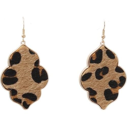 ZWPON Fashion Morocco Zinc Alloy Pave Abalone Shell Wood Snakeskin Earrings Simple Geometric Inlay Abalone Earrings for Woman