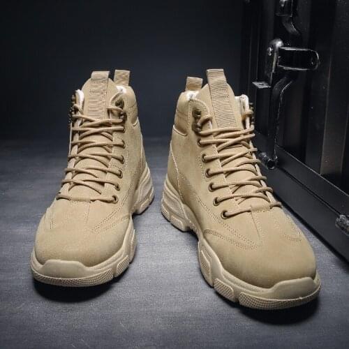 Men Boots Plush Warm Fashion Mens Winter Snow Ankle Boots High Top Casual Shoes Men Leather Shoes botas hombre chaussure homme