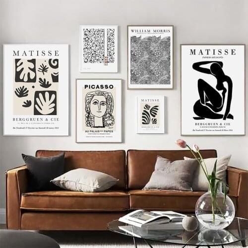 Black White Matisse William Morris Picasso Wall Art Canvas Painting Nordic Posters And Prints Room Wall Pictures For Home Decor