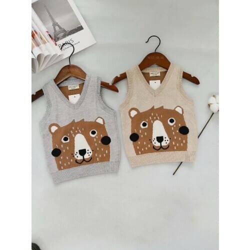 New Arrival Autumn and Winter Style Korean O-neck Childrens Sweater Vests Kids Pullover Waistcoat Childrens Knitted Vests 2-6Y