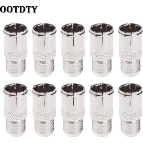 OOTDTY 10 Pcs Quick Fit F Connector Male Plug To Female Adapter - Push On RF Coaxial