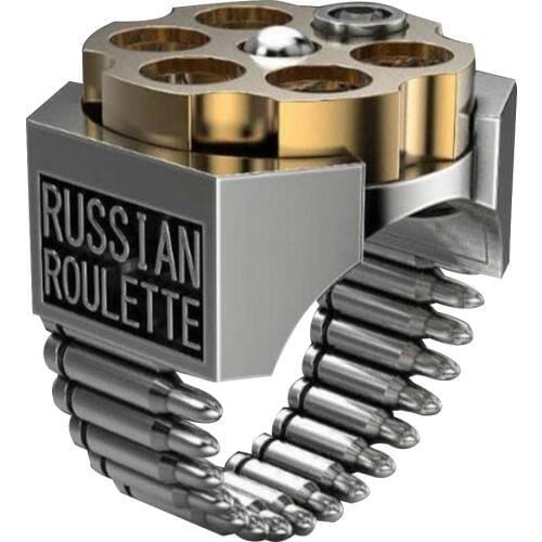 Punk Men Plated Russian Roulette Shaped Finger Ring Party Club Jewelry Gift