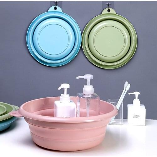 Plastic Folding Basins Portable Wash Basins Folding Laundry Bathroom Kitchen Accessories Travel Multi-purpose Cleaning Tool