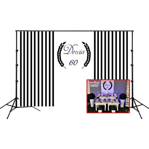 Custom Adults Birthday Party Backdrop Black Stripes Banner Ear Of Wheat Elegant Photo Background Wall Setter Poster Decoration