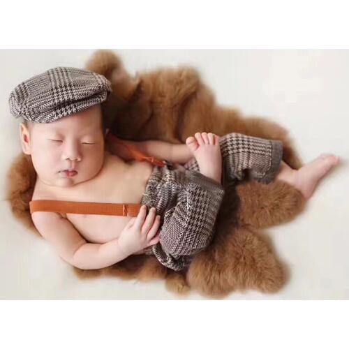 Baby Photography Props Newborn Photo Props Baby Peaked Hat Baby Overalls