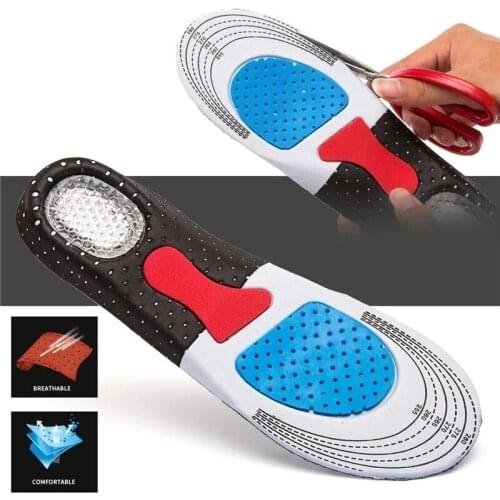 Unisex Silicone Sport Insoles Orthotic Arch Support Sport Shoe Pad Running Gel Insoles Insert Cushion for Walking,Running Hiking