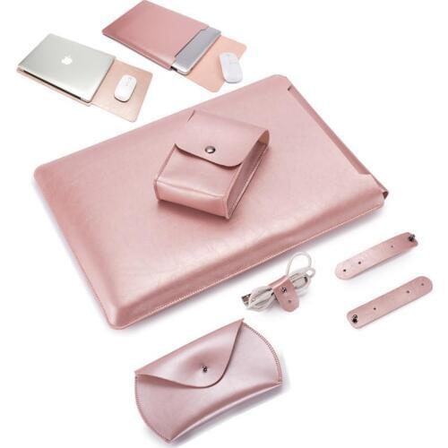 Slim Leather Laptop Sleeve Bag Case For Xiaomi Macbook Air 11.6 12 13 16 inch Cover Pro 13.3 15 15.6 Mouse Pad Notebook Cover