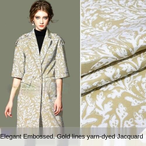Three-dimensional embossed gold silk yarn-dyed jacquard fashion fabric Sewing fabric factory store is not out of stock