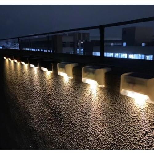 1 4PCS Solar Step LED Light Outdoor LED Solar Stair Lamp Waterproof Wall Light Garden Path Lights Courtyard Landscape Deck Lamp