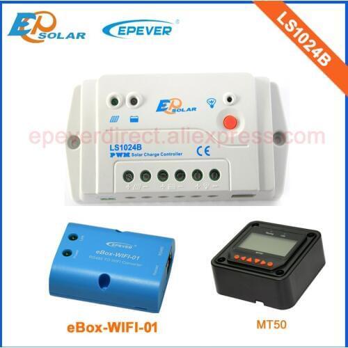 Power bank solar controller battery charging EPEVER PWM 12V battery charger LS1024B 10A 10amps Wifi box MT50 remote Meter