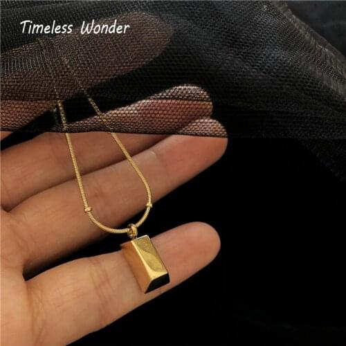 Timeless Wonder Titanium Geo Brick Bar Snake Chains Choker Necklace Women Stainless Steel Jewelry Punk Goth Sweet Ins Top 5242
