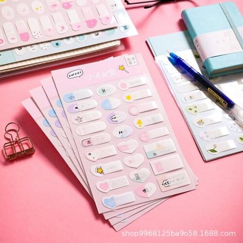 Cartoon Waterproof Name Stickers Self-adhesive Handwritten Label Stickers Primary School Students Color Classification Stickers