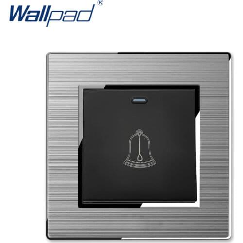 Light Switch Doorbell Reset New Arrival Stainless Steel Panel With Silver Border Wallpad Push Button Wall Switch 16A AC110-250V