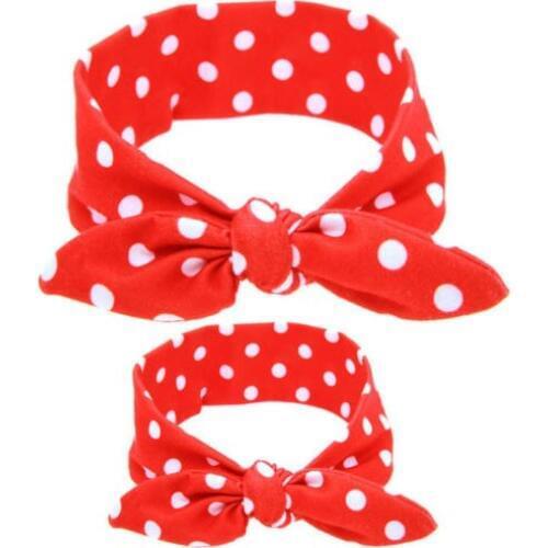 2pcs Women and Kids Baby Girl Elastic Knotted Turban Hair Band Headband Headwear