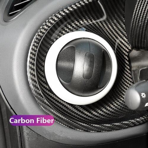 1 Set Carbon Fiber Car Center Control Cover Styling Mouldings Sticker Trim for Smart fortwo 2015 2016 2017 Accessories