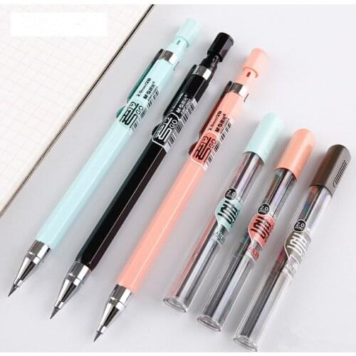 1 pcs Mechanical Pencil, 2.0 mm Lead Refill, Black/Blue/Pink Barrel Automatic Pencil for Exams Drawing