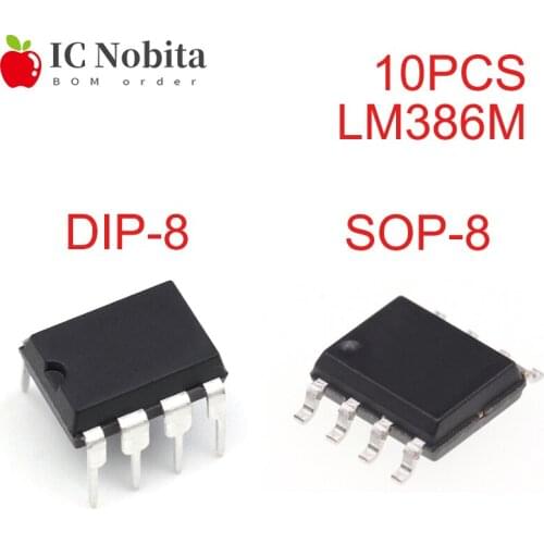 10PCS LM386 Audio Amplifier LM386N Chip LM386M SOP-8 DIP-8 LM386N-1 Low Vltg Audio PWR AMP