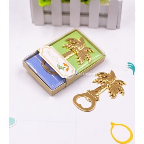 100pcs Coconut Tree Beer Opener Wedding Bridal Shower Favor Gift Coconut Wine Bottle Openers Wedding Souvenirs Party Gifts