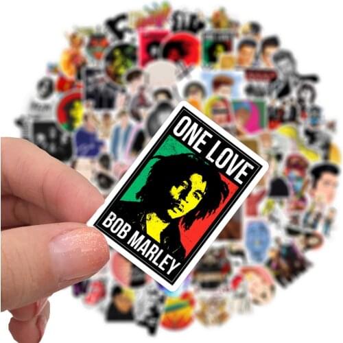 100pcs Waterproof Rock Singer Stickers for Laptop DIY Backpack Water Bottle Bicycle Decal Hot Toy Car Styling Graffiti Sticker
